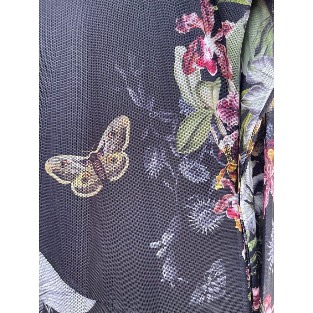 AllSaints Hanna Floral Mesh Maxi Dress UK 12 US 8 Whimsigoth Moody Romance - Picture 9 of 12